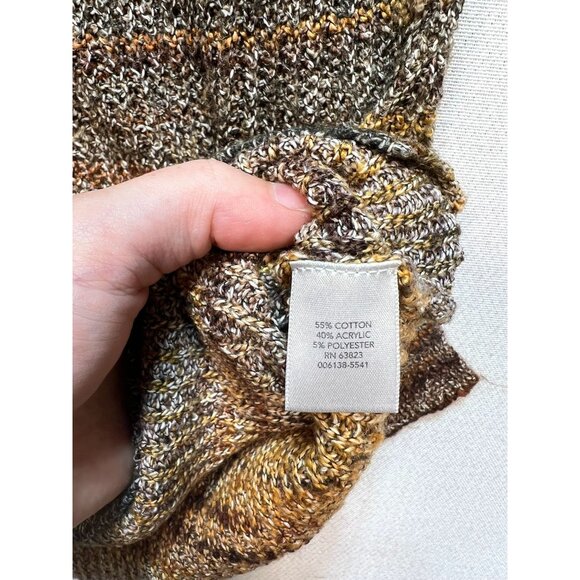 Cj Banks Womens Pullover Sweater Knit Long Sleeve Size 1X Brown Stripe Oversized - Picture 4 of 12